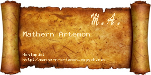 Mathern Artemon névjegykártya
